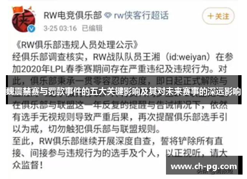 魏震禁赛与罚款事件的五大关键影响及其对未来赛事的深远影响